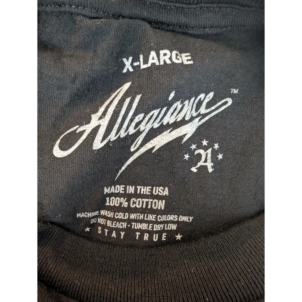 Men's Allegiance T-Shirt XL Black Graphic Tee military flag‎ 2nd